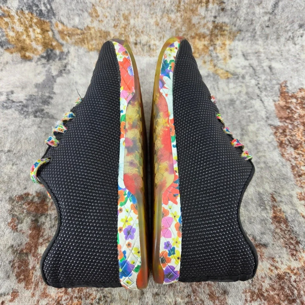 NOBULL Trainer Shoes Womens 6 Black Floral Daisy Outwork SuperFabric Running Gym
